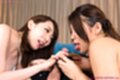 Girls holding spent cock
